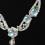 Verdelune -Adjustable Sterling Silver Genuine Jade Elegance Necklace
