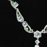 Verdelune -Adjustable Sterling Silver Genuine Jade Elegance Necklace