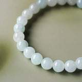 Natural Burmese Blue White Green Jadeite Beads Bracelet (7.2mm) - Y007 Half Display