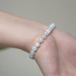 Natural Burmese Blue White Green Jadeite Beads Bracelet (7.2mm) - Y007 Hande On Display 2