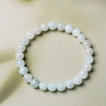 Natural Burmese Blue White Green Jadeite Beads Bracelet (7.2mm) - Y007 Main Pic