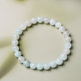 Natural Burmese Blue White Green Jadeite Beads Bracelet (7.2mm) - Y007 Main Pic