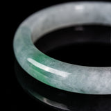 Natural Burmese Pale Green Jadeite Jade Bangle (57mm) - Z009 Close Look