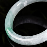 Natural Burmese Pale Green Jadeite Jade Bangle (57mm) - Z009 Close Look 2