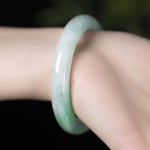 Natural Burmese Pale Green Jadeite Jade Bangle (57mm) - Z009 Hand On Display 2