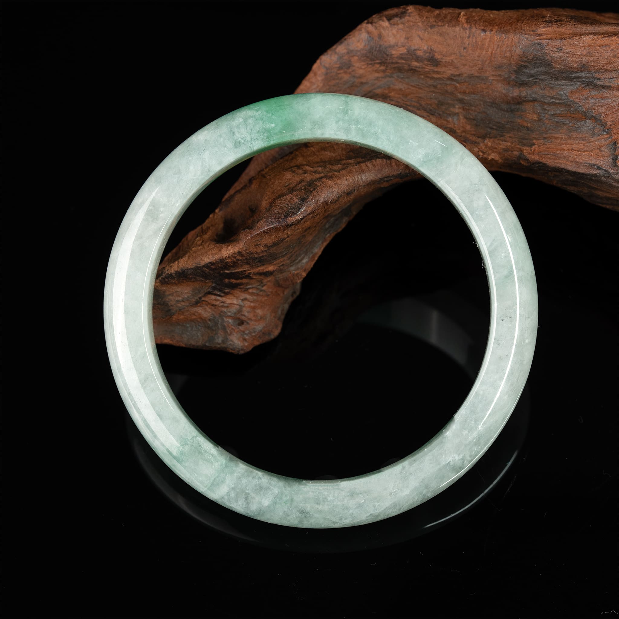 Natural Burmese Pale Green Jadeite Jade Bangle (57mm) - Z009 Main Pic