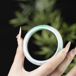 Natural Burmese Pale Green Jadeite Jade Bangle (57mm) - Z009 Size Dispaly