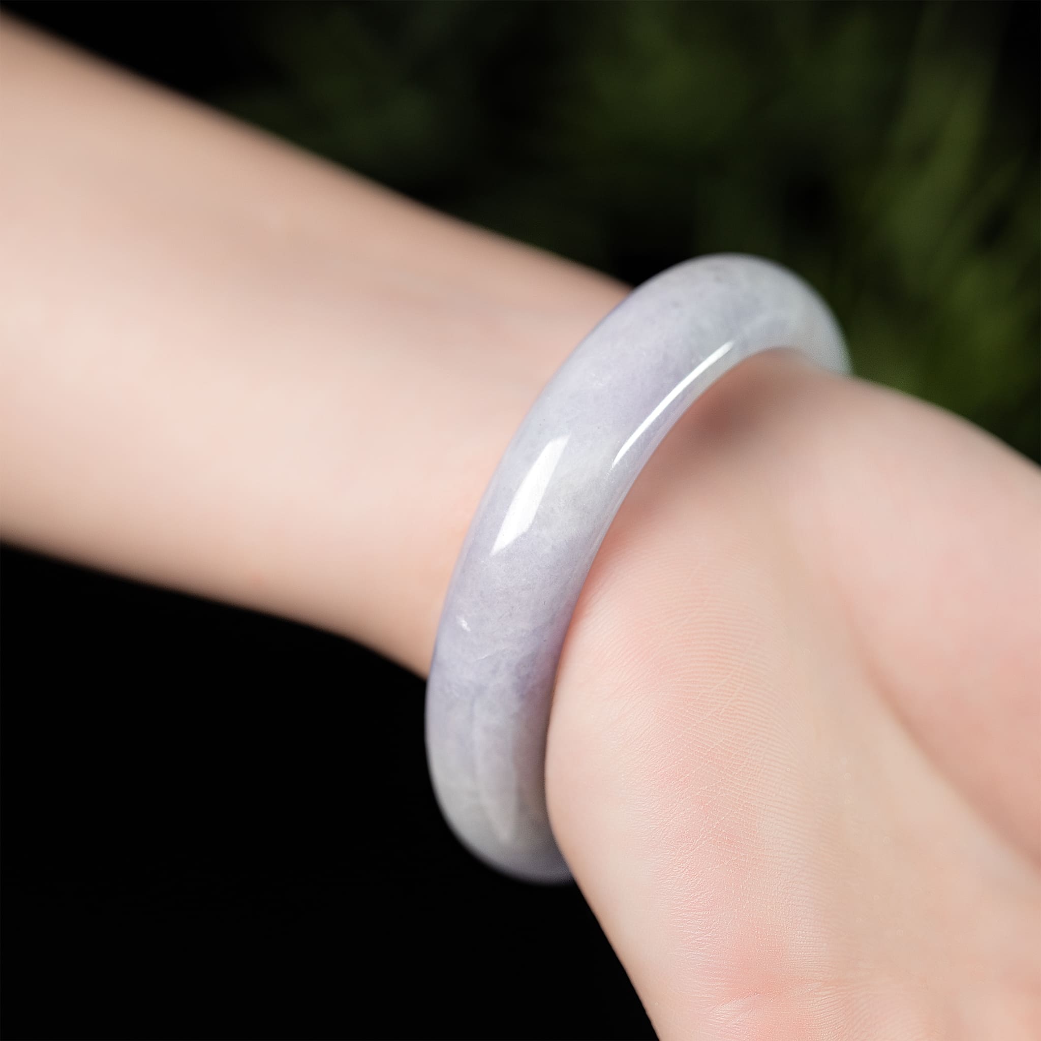 Natural Burmese Pale Purple Jadeite Jade Bangle (56.5mm) - Z006 Hand On Display 1