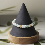 Natural Burmese Yellow White Green Jadeite Beads Bracelet (13mm) - Y013 Display2