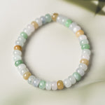 Natural Burmese Yellow White Green Jadeite Beads Bracelet (13mm) - Y013 Main Pic